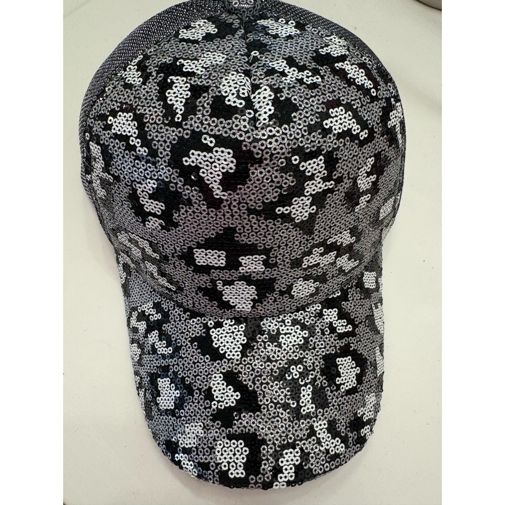 Sequin Leopard Print Baseball Cap Sparkly Fashion Hat Women's NWOT